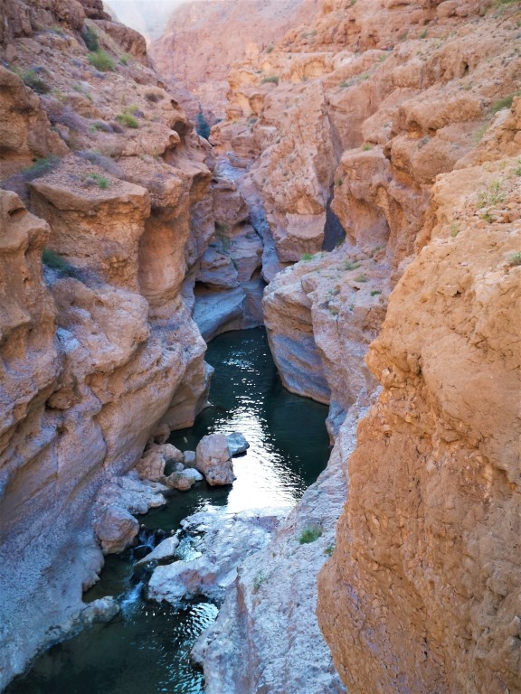 Zaključek soteske Wadi Shab (Oman).